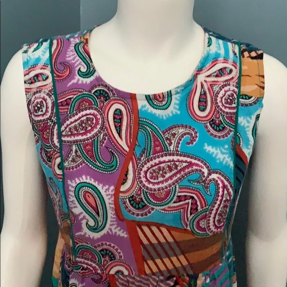 Rain and rainbow colorful boho peasant maxi dress - Picture 3 of 8